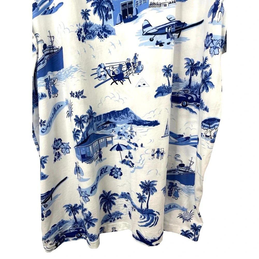 Polo Ralph Lauren‎ Bear Jersey T-Shirt top Size 2XLT aloha palm beach vacation